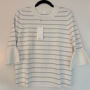 Hugo Boss Cream Boxy Ruffled Blouse